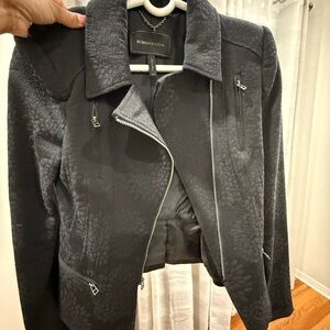 BCBGMaxAzria Black Textured Leather Jacket